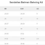 Guia de Tallas – Sandalias Batman Batwing Kd